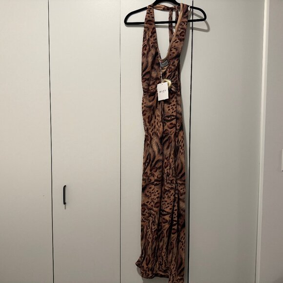 Runaway The Label Mabella Halter Maxi Dress (Mendez Brown) — NWT — XS - Picture 9 of 13
